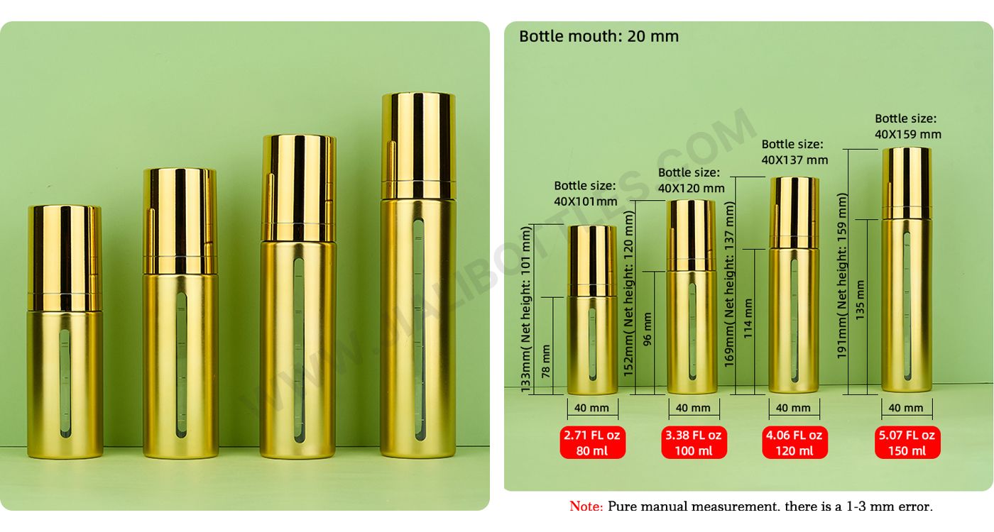 80-150ml gold electroplated spray bottle