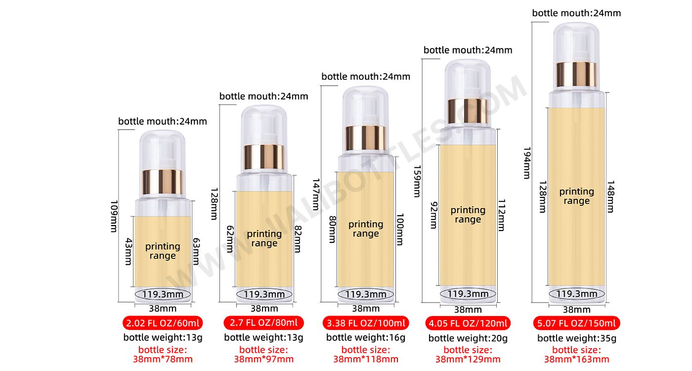 60-150ml lotion bottle