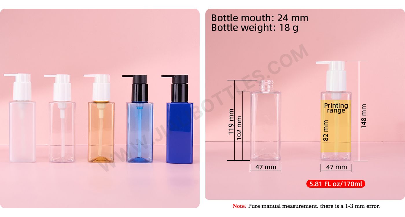 170ml square plastic bottle
